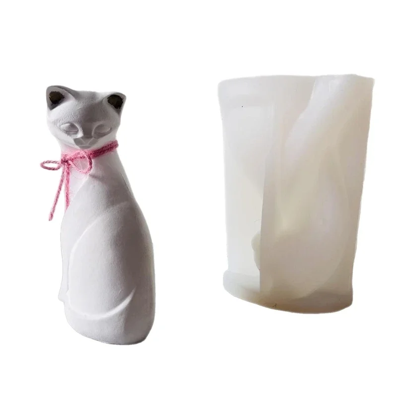

Cats Statue Silicone Molds for Epoxy Resin Soap Chocolate Fondant Molds Gypsum Silicone Molds for Home Decoration 87HA