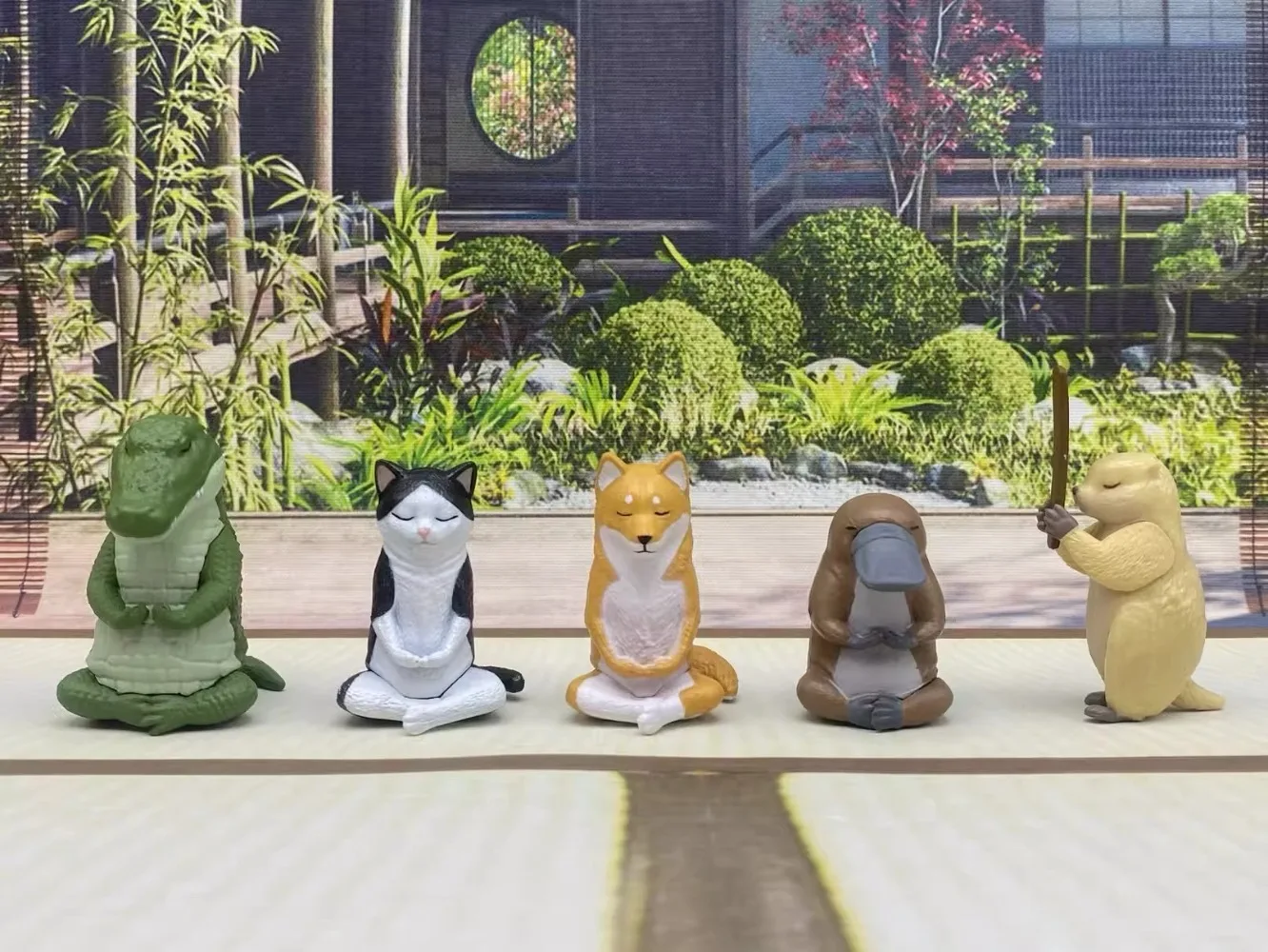 YELL Kapselspielzeug Zazen Niedliches Kawaii Krokodil Hachiware Katze Shiba Lnu Schnabeltier Prairie Hund sitzende und Meditationsfiguren