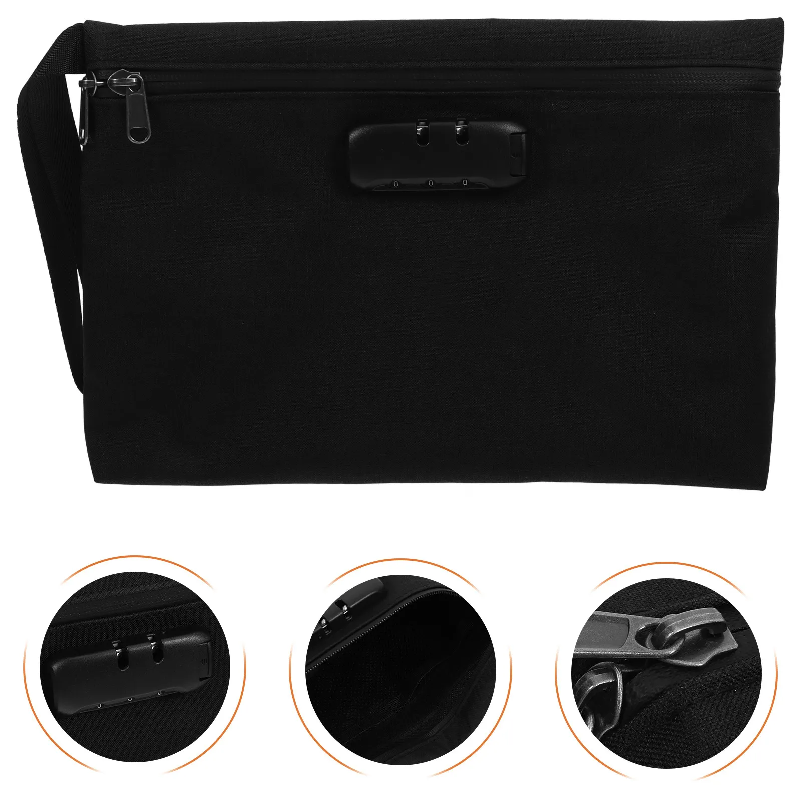 Combination Lock Portable Storage Bag Splashproof Lock Folder Secure Lockable Document Organizer for Travel Office and Home