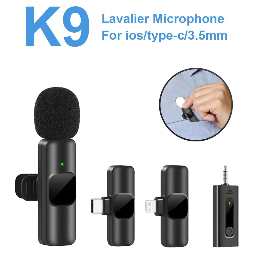 ميكروفون Lavalier لاسلكي جديد محمول لتسجيل الصوت والفيديو، ميكروفون صغير لهاتف iPhone Android، بث مباشر للألعاب، ميكروفون للهاتف #2
