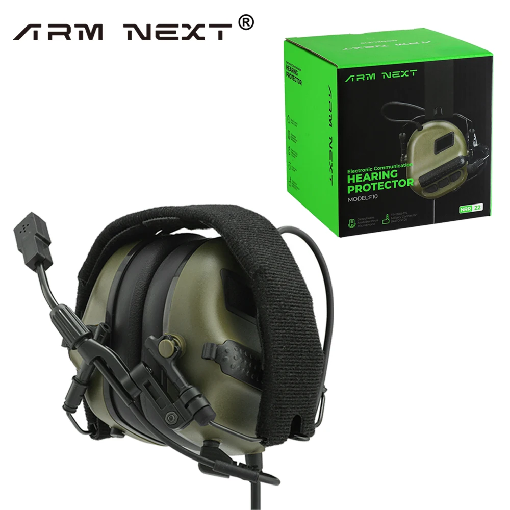 ARM NEXT Electronic Tactical Communication Headphone with PTT Adapter Shooting Protection Noise Canceling Earmuff for Hunting