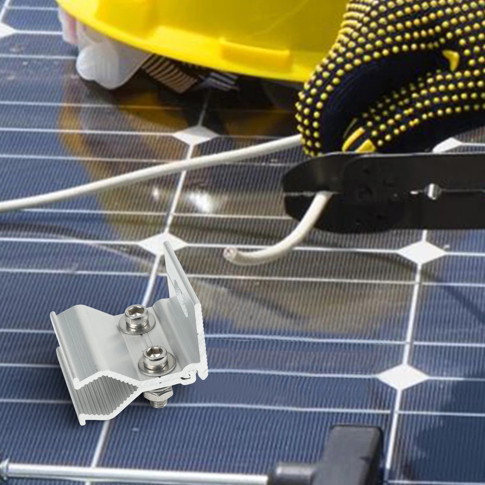 

For Solar Panels House On The RV And Boat For Roof Solar Panel Stainless Steel 4pcs Anodizing Fixing Clamp Sliver