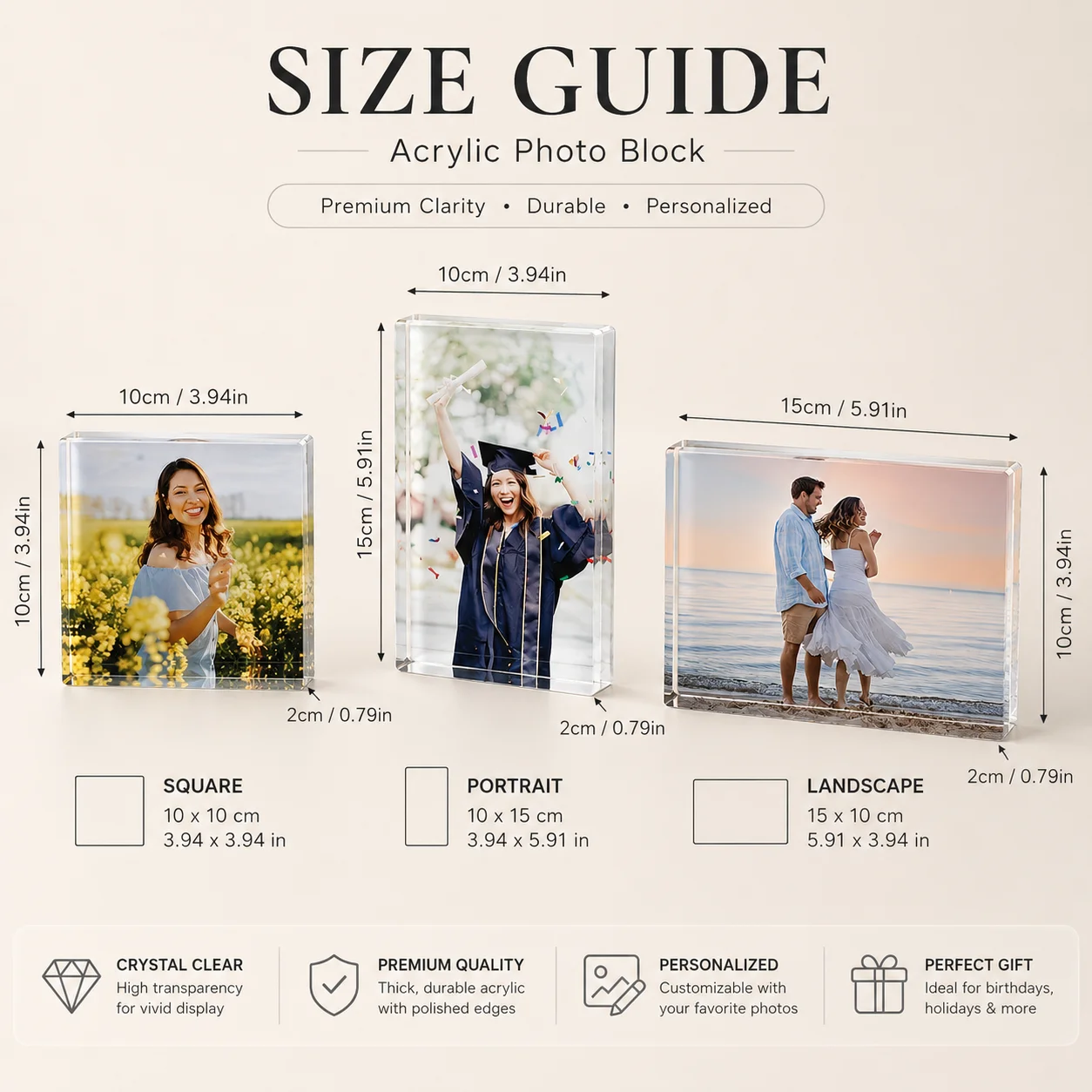 1PC Custom Acrylic Photo Block - Photo Acrylic Block recension och pris
