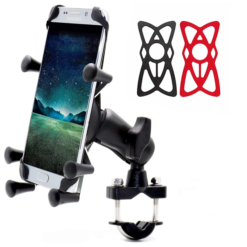 Bike Motorcycle Phone Holder Mount 360° Rotatable Motorbike Handlebar Phone Mount Stand Adjustable Mobile Cell Phone Holder