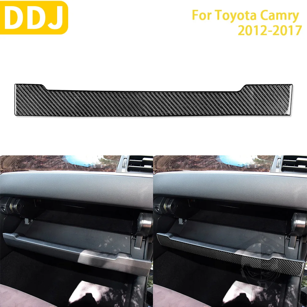 

For Toyota Camry 2012-2017 Asian Edition Car Accessories Carbon Fiber Interior Passenger Storage Box Cover Stickers