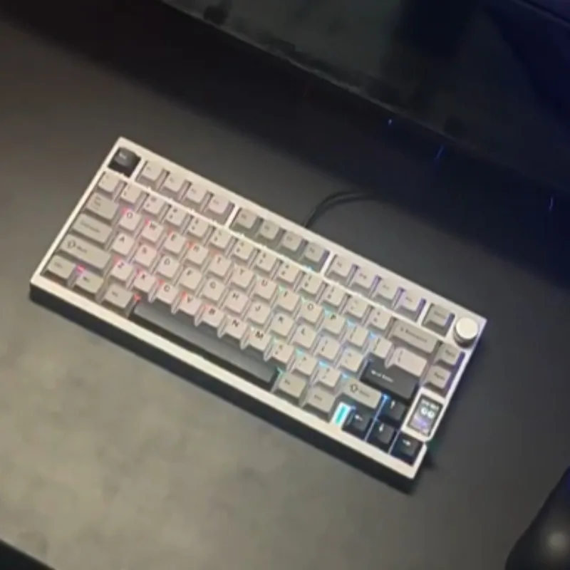 Vendas quentes al80 teclado mecânico suporte via personalizado tri modo com fio sem fio bluetooth 2.4g rgb gaxeta hot-swap ergonomia presente