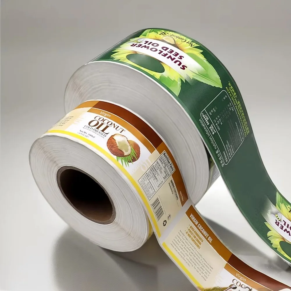 Custom Spice Bottle Labels｜Oil Proof Vinyl Stickers Roll for Food Jars & Cans｜Plastic Packaging Label Printing