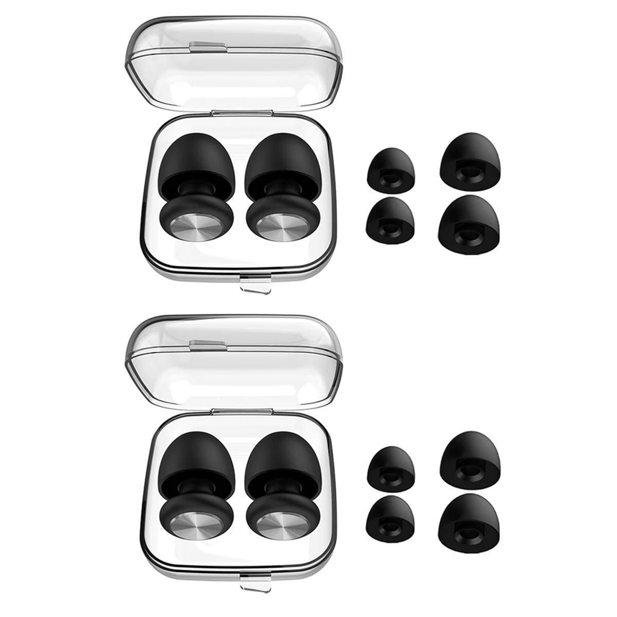 Ear Plugs for Noise Reduction Waterproof Silicone Ear Plug for Noise Reduction, Work & Noise Sensitivity Black