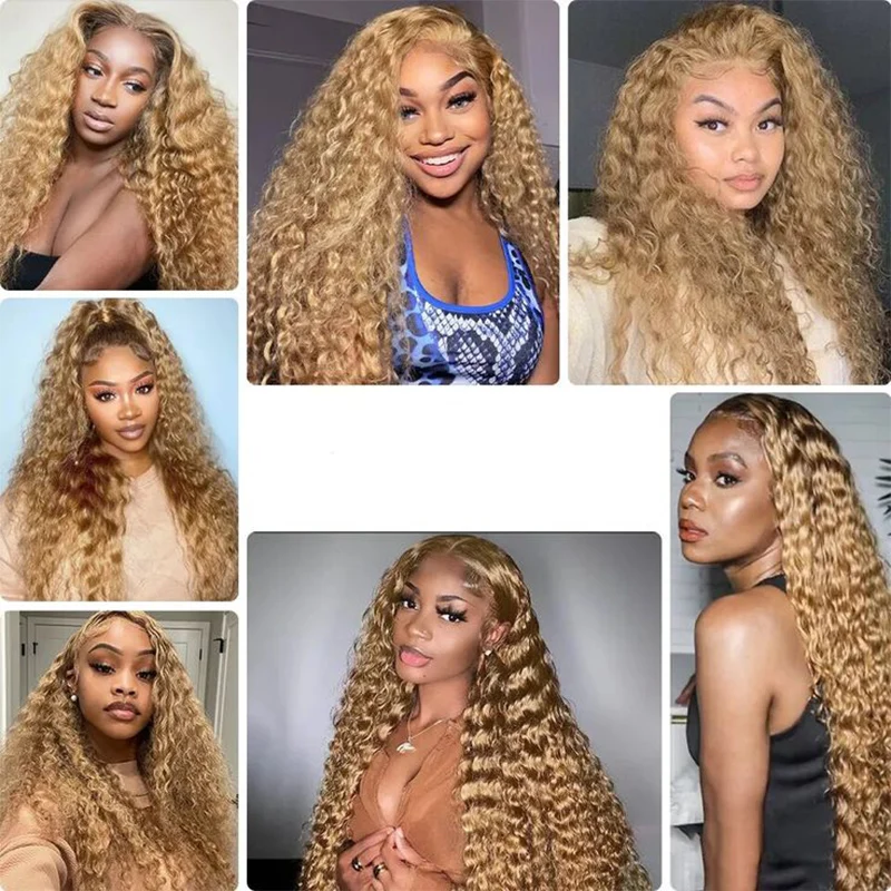 Curly Human Hair Bulks For Braiding 27# Deep Wave No Weft Virgin Human Hair Extension Blonde Boho Braids Human Hair