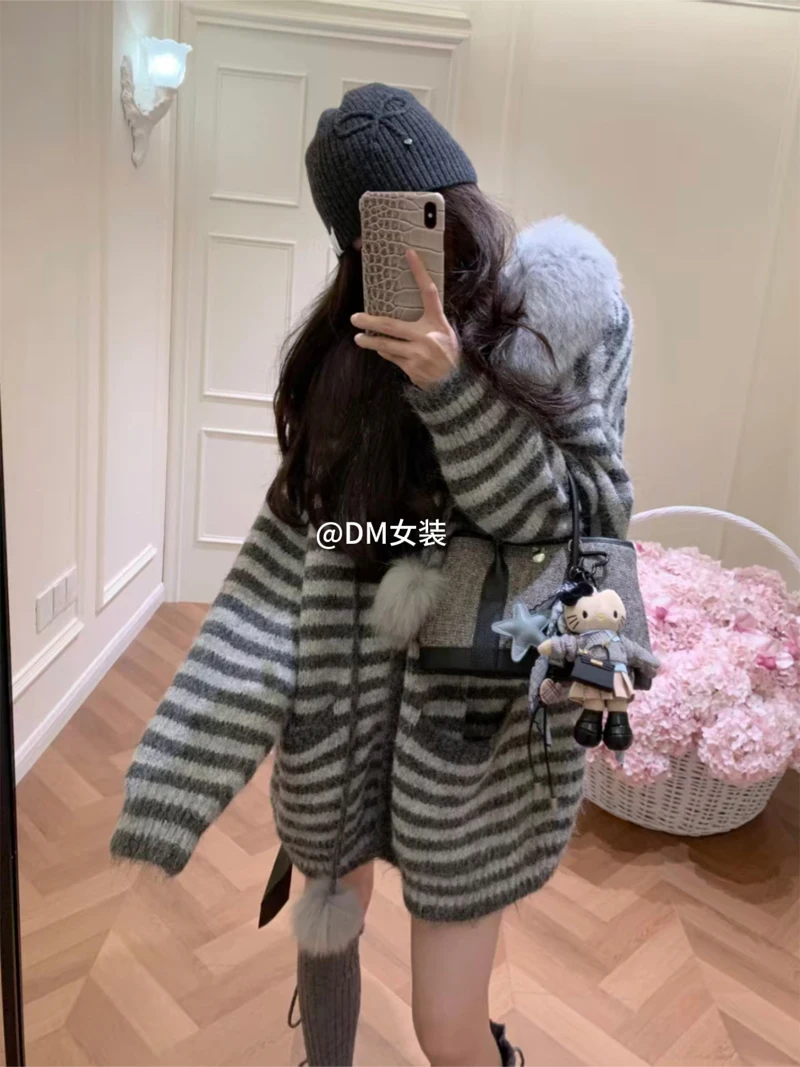 

Sweaters Jumpers Pullovers Women Long Knitted Beautiful Hooded Winter Cozy Warm Homewear Zipper Femme Punk Knit Button Stretchy