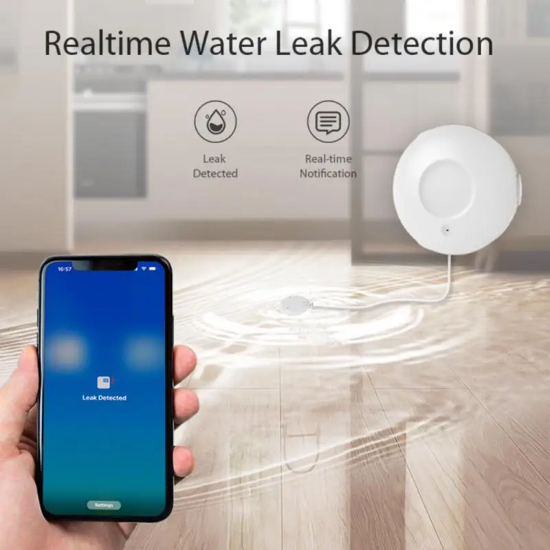 Tuya HomeKit And ZigBee Smart Home Water Leak Sensor Immersion Security Alarm Water Leak Detector Overflow Alert Detector