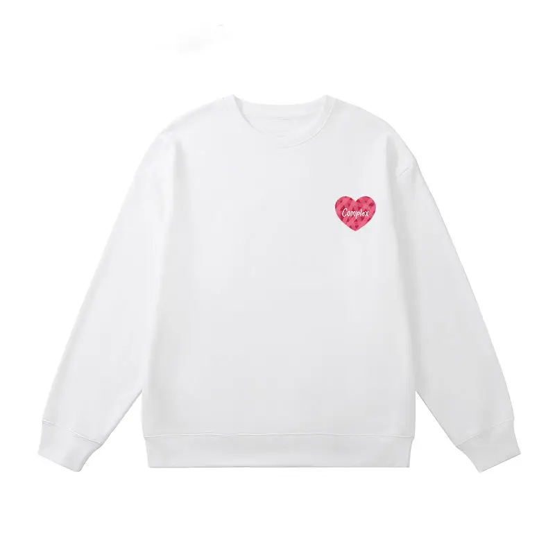 Sweat-shirt brodé sans capuche pour couple, vêtements d'automne, coton, col rond, manches longues, haut taille haute, sensation d'amour