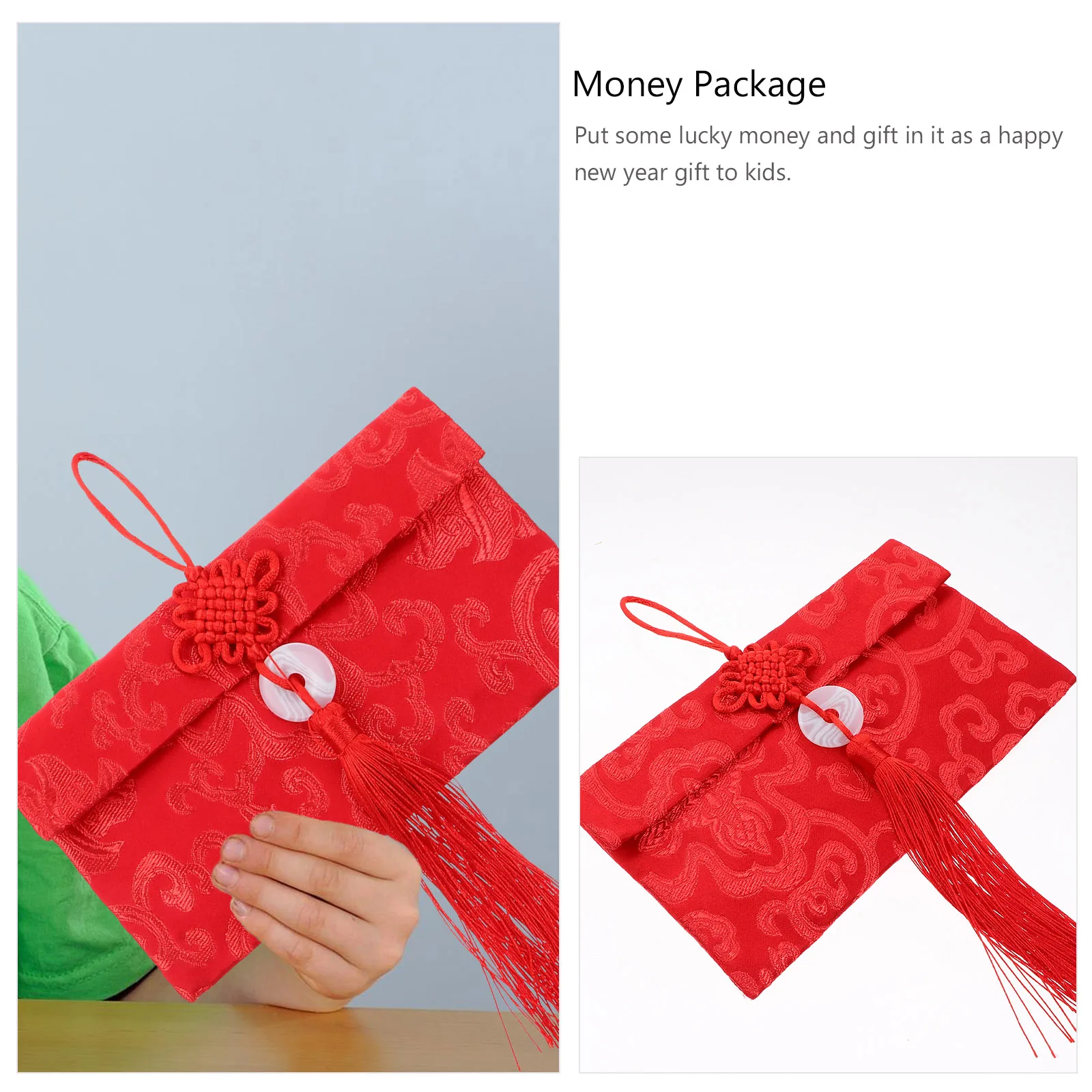 

2 Pcs Spring Festival Red Envelope Hong Bao Lucky Money Envelopes Twine Japanese Chinese Packet Small Bag