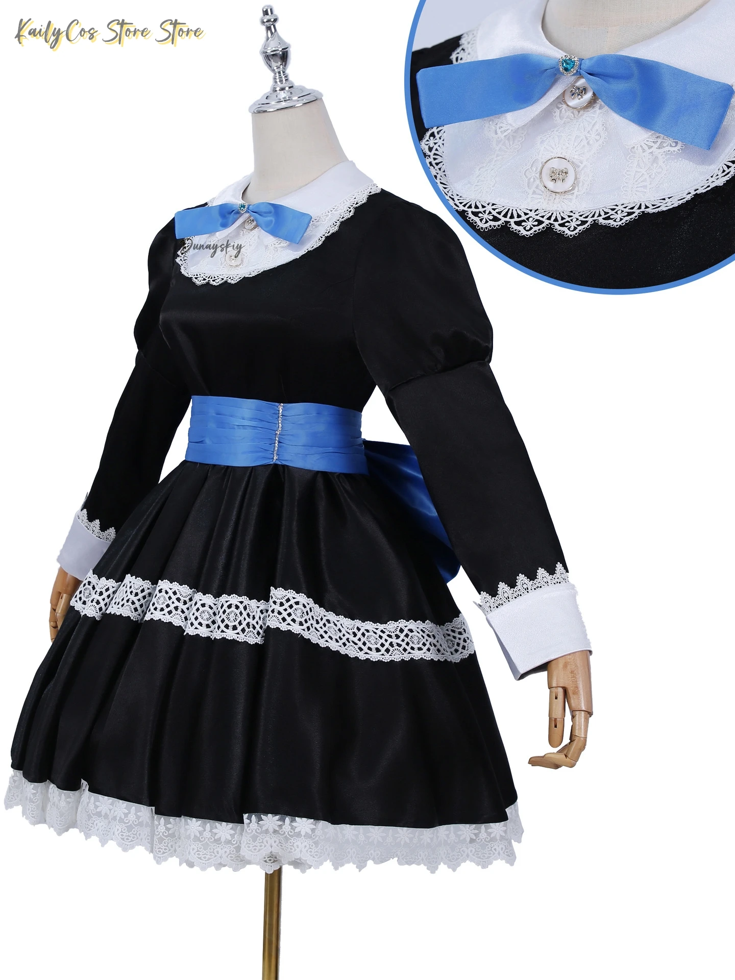 Anime Panty & Stocking With Garterbelt Younger Sister Anarchy Stocking Cosplay Costume Gothic Maid Lolita Dress Wig Long Socks - Image 2