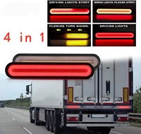 Luz LED impermeable 4 en 1 para remolque de camión y automóvil, luz trasera RV roja y amarilla, accesorios de lámpara de señal de flujo 3D, 100LED