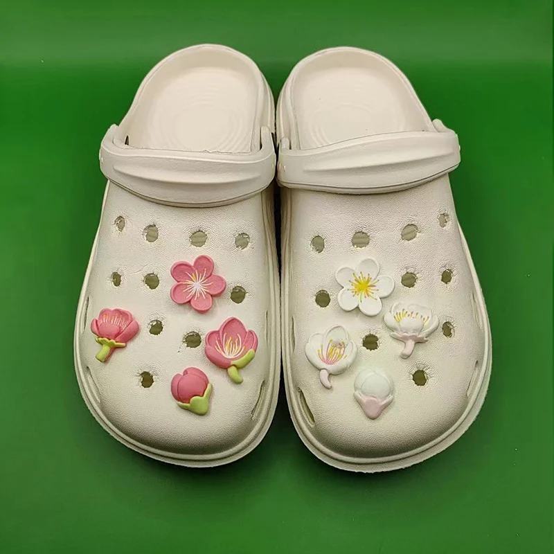 Cherry Blossom Series Shoe Charm DIY Shoe Decorations Button Accessories for Bogg Bag Slides Sandals Clogs Kids Gifts