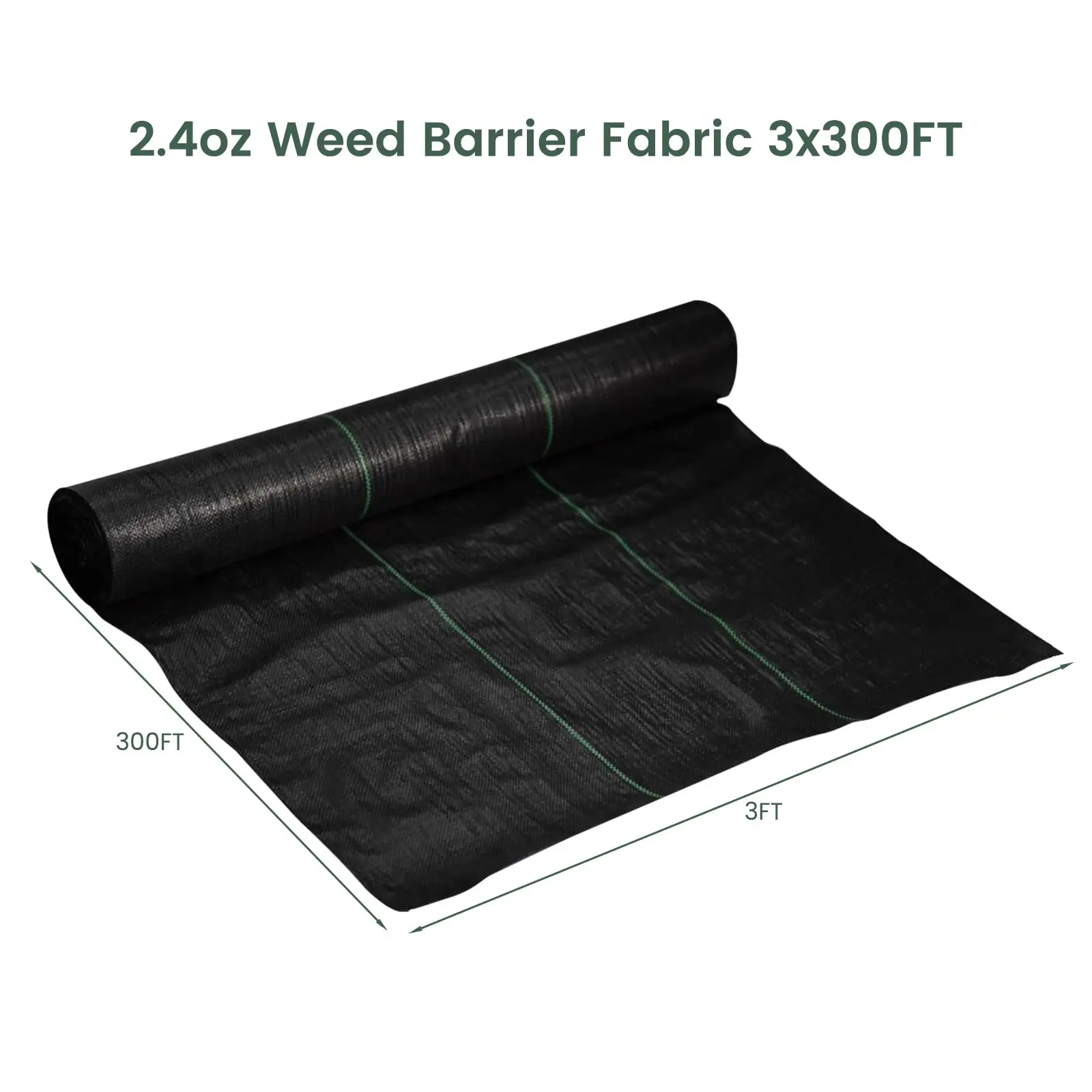 Weed Barrier Fabric 2.4OZ 3x300FT Weed Barrier Landscape Fabric Garden Fabric Weed Barrier for Flower Bed,Driveway,Garden