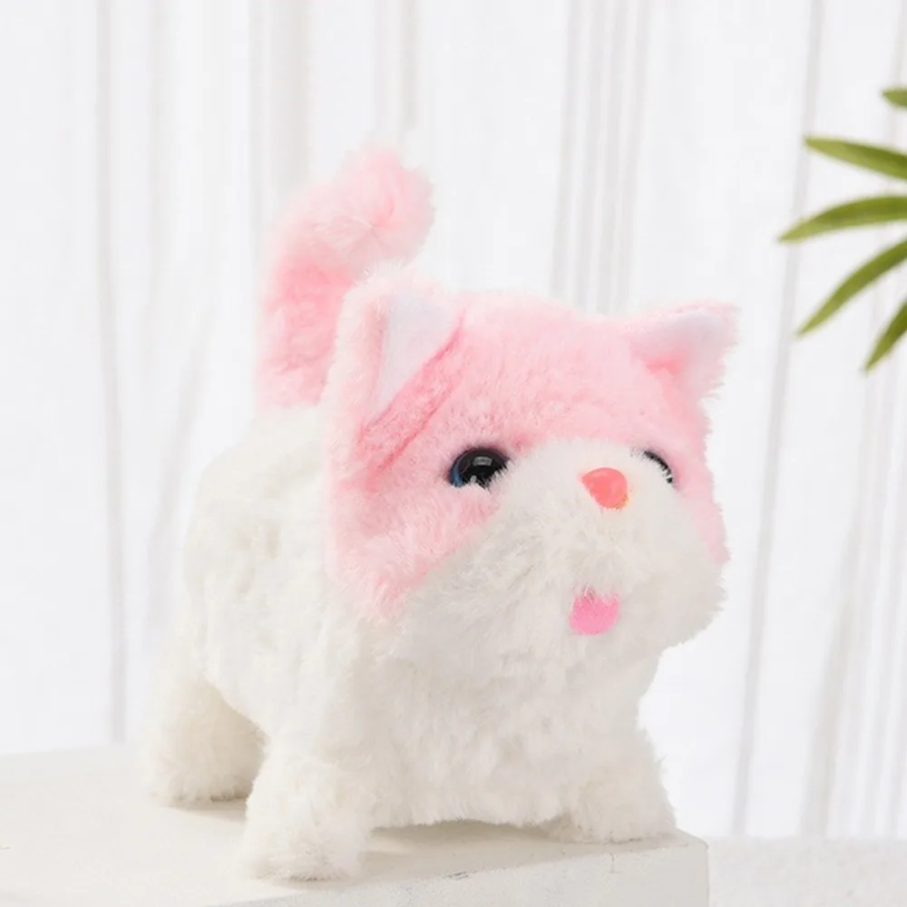 

Plush My Realistic Robot Cat Walking Tail Wagging Simulated Robot Puppy Cat Soft Stuffed Doll Barking Plush Robot Cat Kids Toy