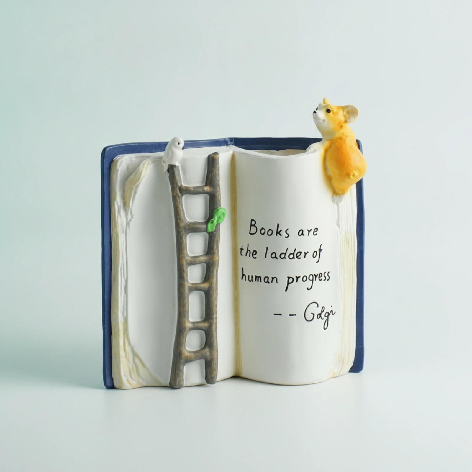 Book-Shaped Planter Unique Book-Shaped Flower Pot Tabletop Planter Cute Plant Container Creative for Avid Readers, Bookshelf