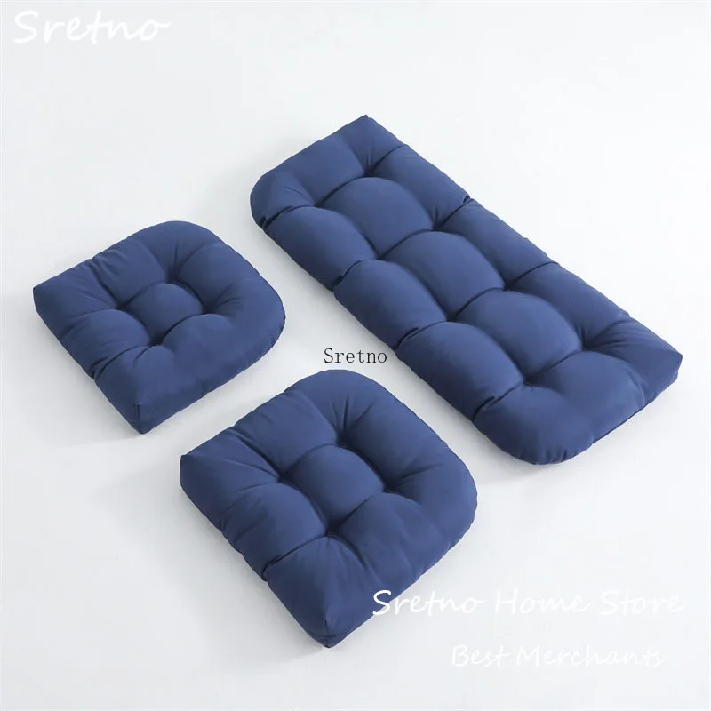 SRETNO Thickened Garden Chair Cushion Waterproof and Sunproof Home Leisure Cushions,Combination Rattan Chair Cushion 3 Piece Set
