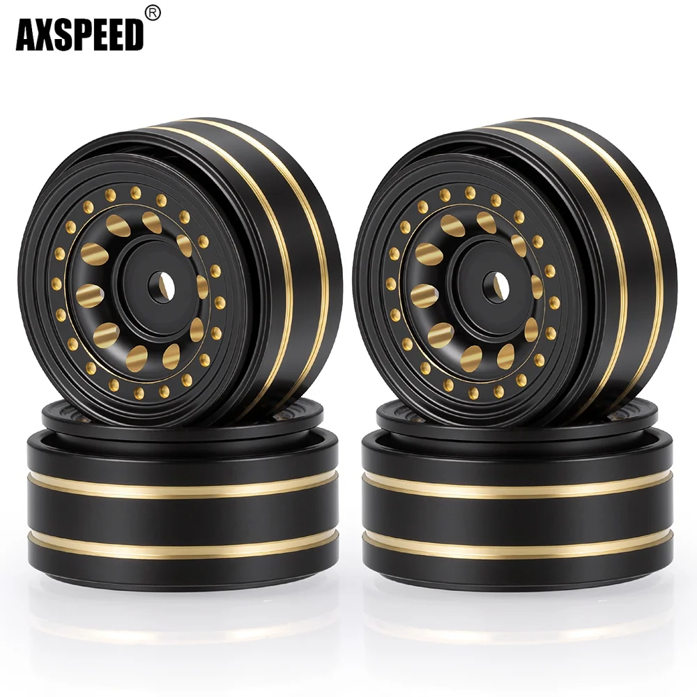 AXSPEED 0.7 Inch Metal Wheel Hub Counterweight Beadlock Wheel Rims For 1/30 Axial SCX30 RC Crawler Car Upgrade  Parts