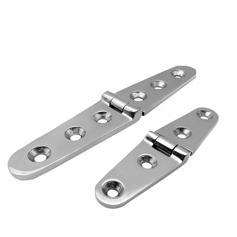 316 Stainless Steel Casting Hinge Flat Hinge Cabinet Doors For Windows 4 / 6 Holes Cast Strap Deck Hinge for Boat Hardware