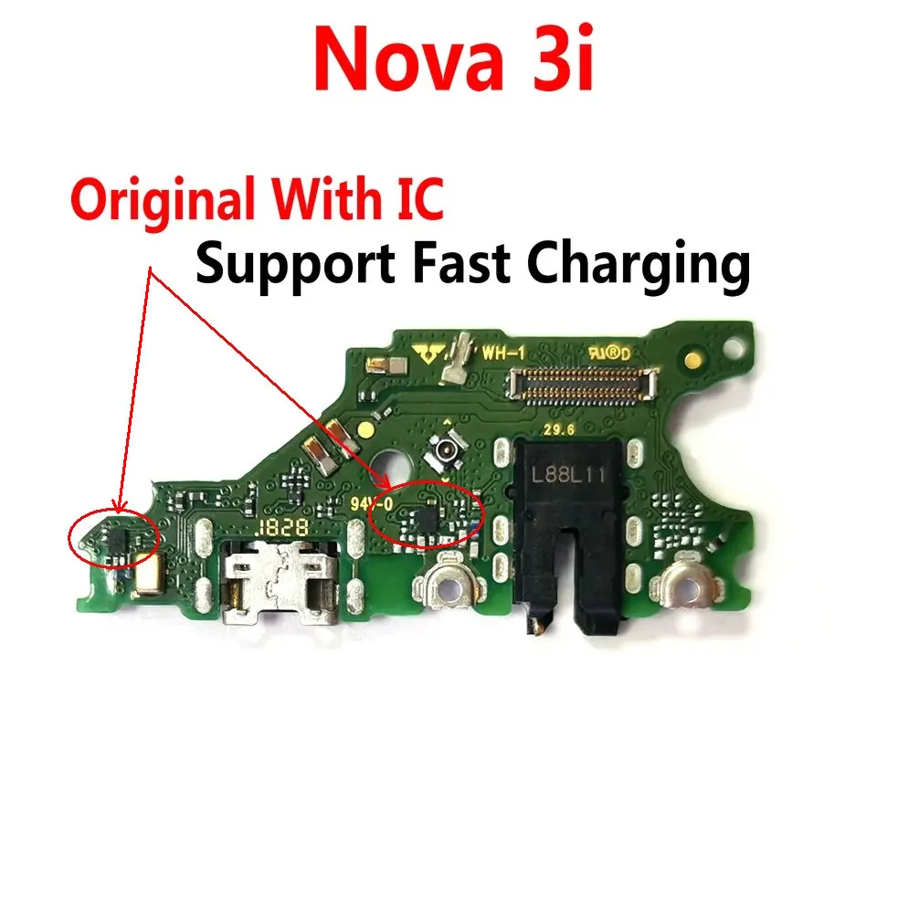 New Coopart Charging Port For Huawei Nova 3i Micro USB Charge Board PCB Dock Connector Flex with Mic Replacement Spare Parts