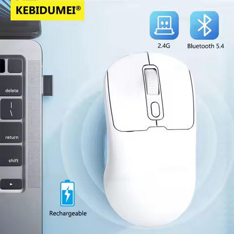 Wireless Bluetooth 5.4 Mouse For iPad Samsung Huawei MiPad Android Windows Tablet 1600DPI 2.4G Rechargeable Mouse For Laptop PC