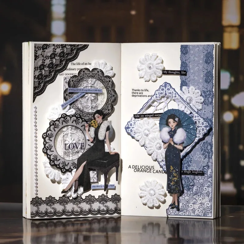 مجلة الذهاب 20 قطعة ملصقات فتاة شيونغسام الصينية خمر لتقوم بها بنفسك ألبوم اليوميات الزخرفية كلية غير المرغوب فيه مجلة سكرابوكينغ الشارات #3