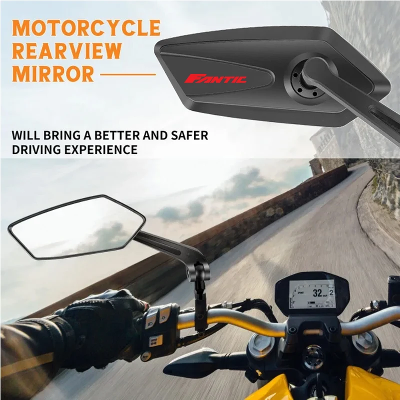 Universal Durable Motorcycle Rearview Mirrors For FANTIC CABALLERO TRACK 125 SCRAMBLER 500 XE125 XE5 Budget-friendly Foldable