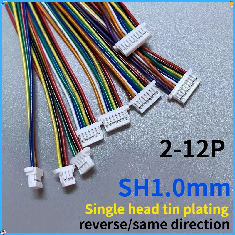

10PCS JST SH1.0mm Pitch Female Socket Terminal Plug Wire Connectors Set 2-12 Pin Electronic Wires Cable 30AWG for DIY Projects