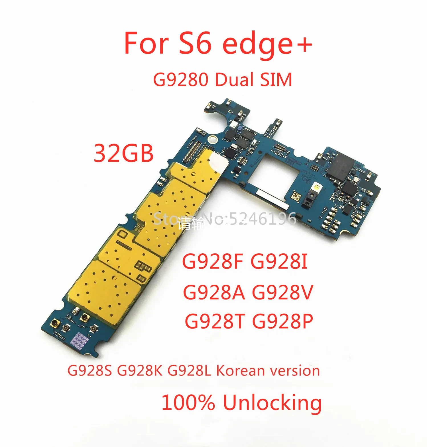 1pcs 100% Unlocking Motherboard For Samsung Galaxy S6edge Plus S6 edge Plus G928F G928I G9280 G928A G928V G928S Replace Part