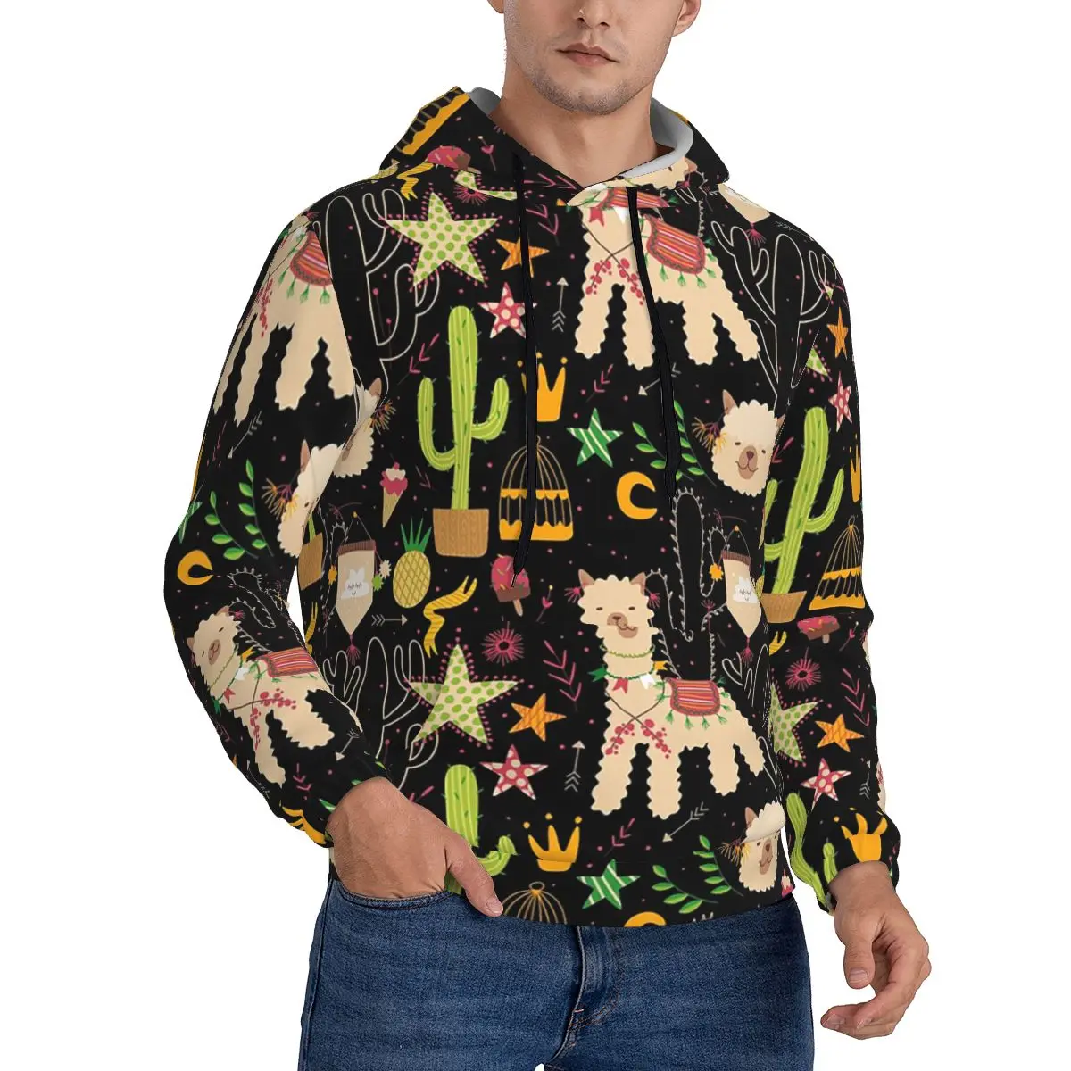 لطيف الصبار الألبكة نمط هوديي Harajuku البلوز الخريف الشتاء الرجال النساء البلوز طويلة الأكمام قمم