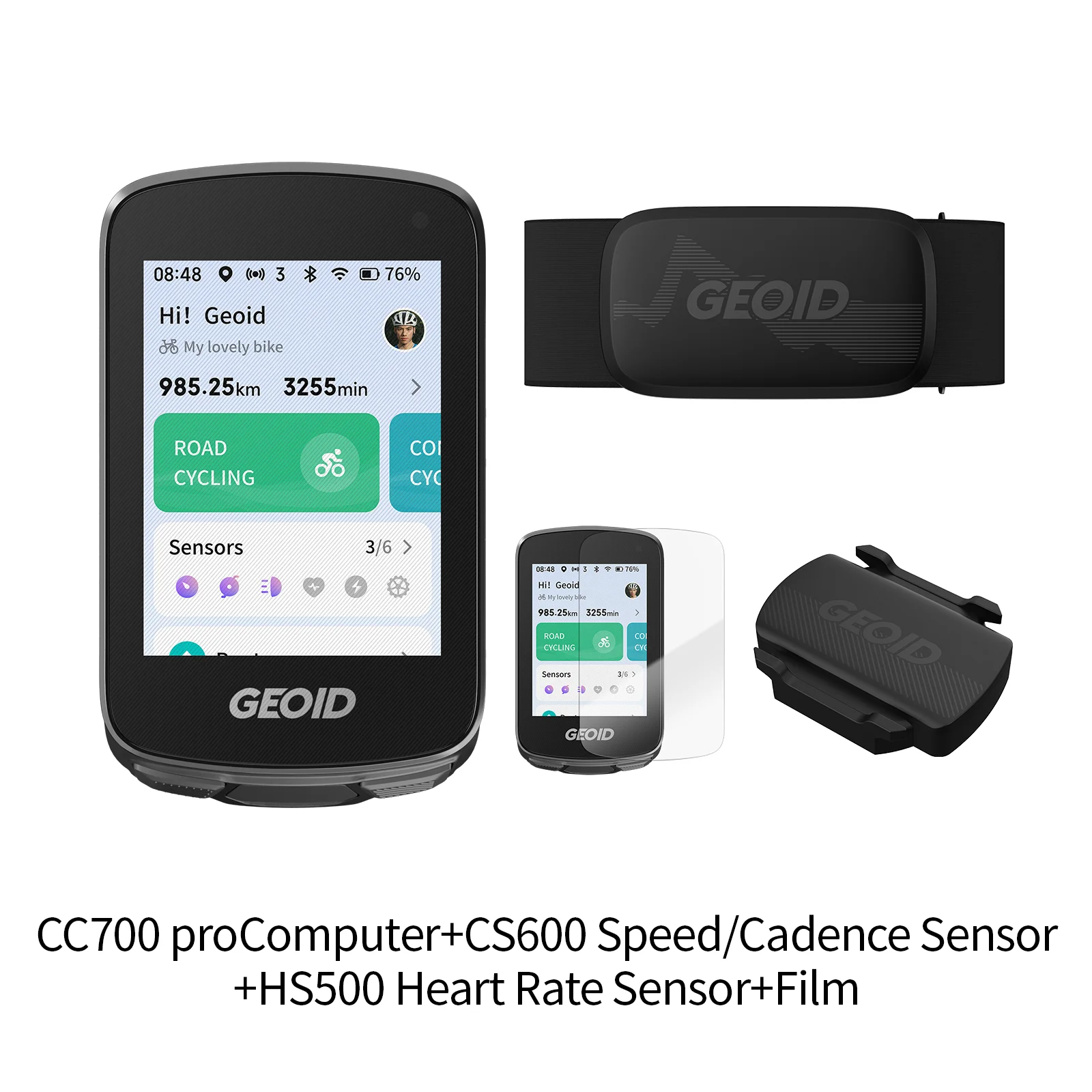 GEOID CC700/PRO Fahrradcomputer Kabelloser Farbbildschirm Fahrrad-Tachometer ANT+ WIFI Fahrrad-Geschwindigkeitsmesser IPX7 Wasserdichter Kilometerzähler