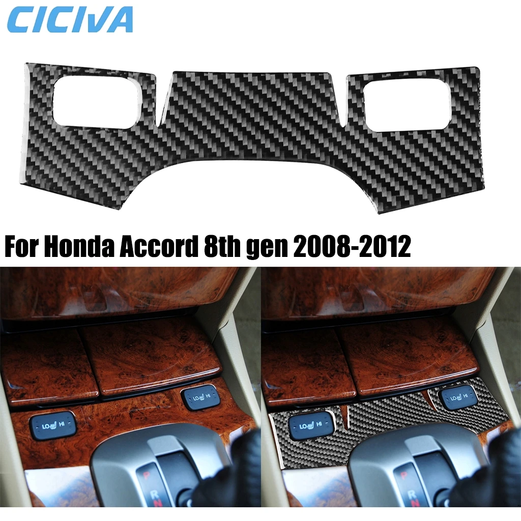 

For Honda Accord 8th Gen 2008-2012 Carbon Fiber Gear Shift Center Console Storage B Car Accessories Interior Cover Sticker Trim