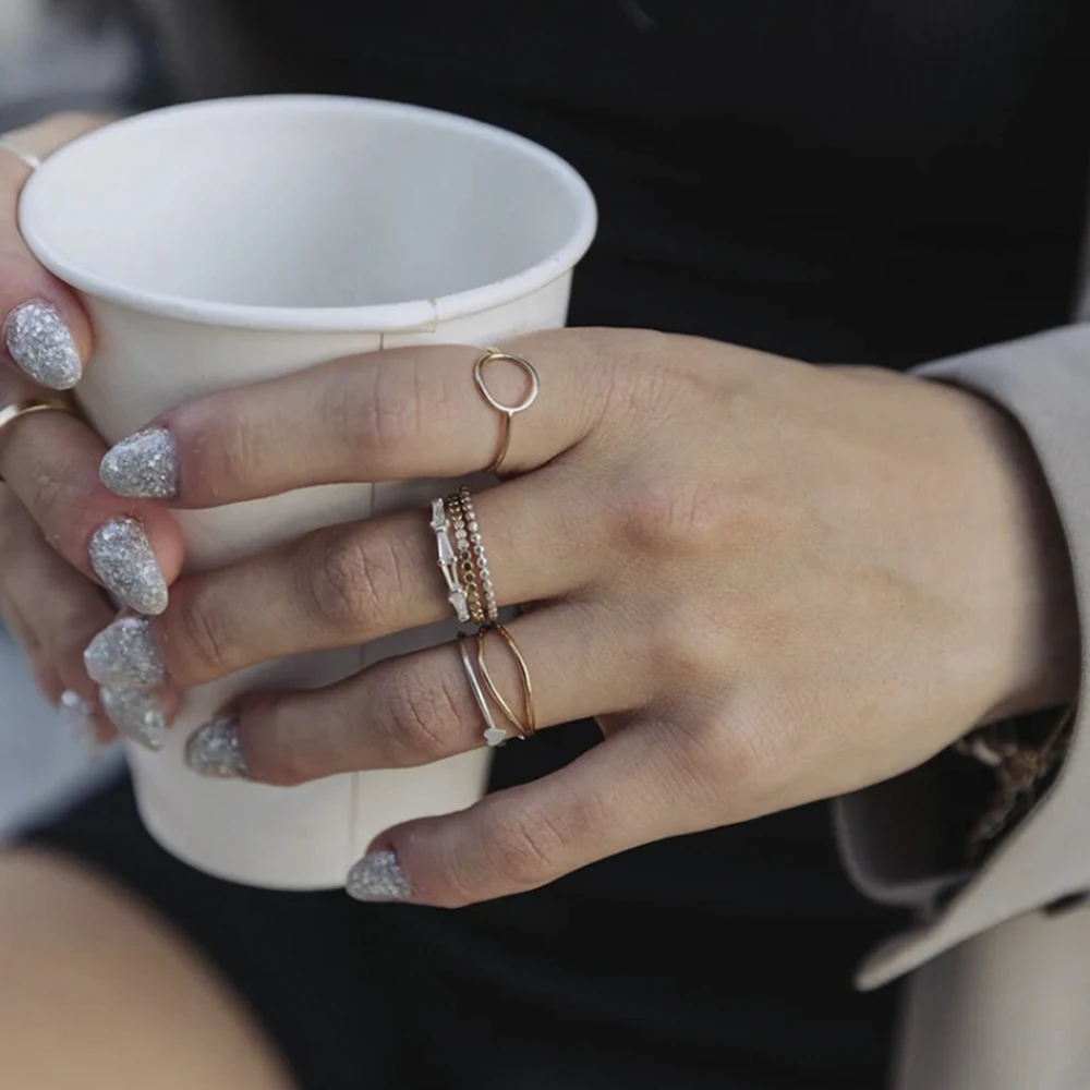 

Rings 14K Gold Filled Handmade Criss Cross Ring Dainty Minimalist Layering Band Jewelry for Women Party Birthday Daily Gifts