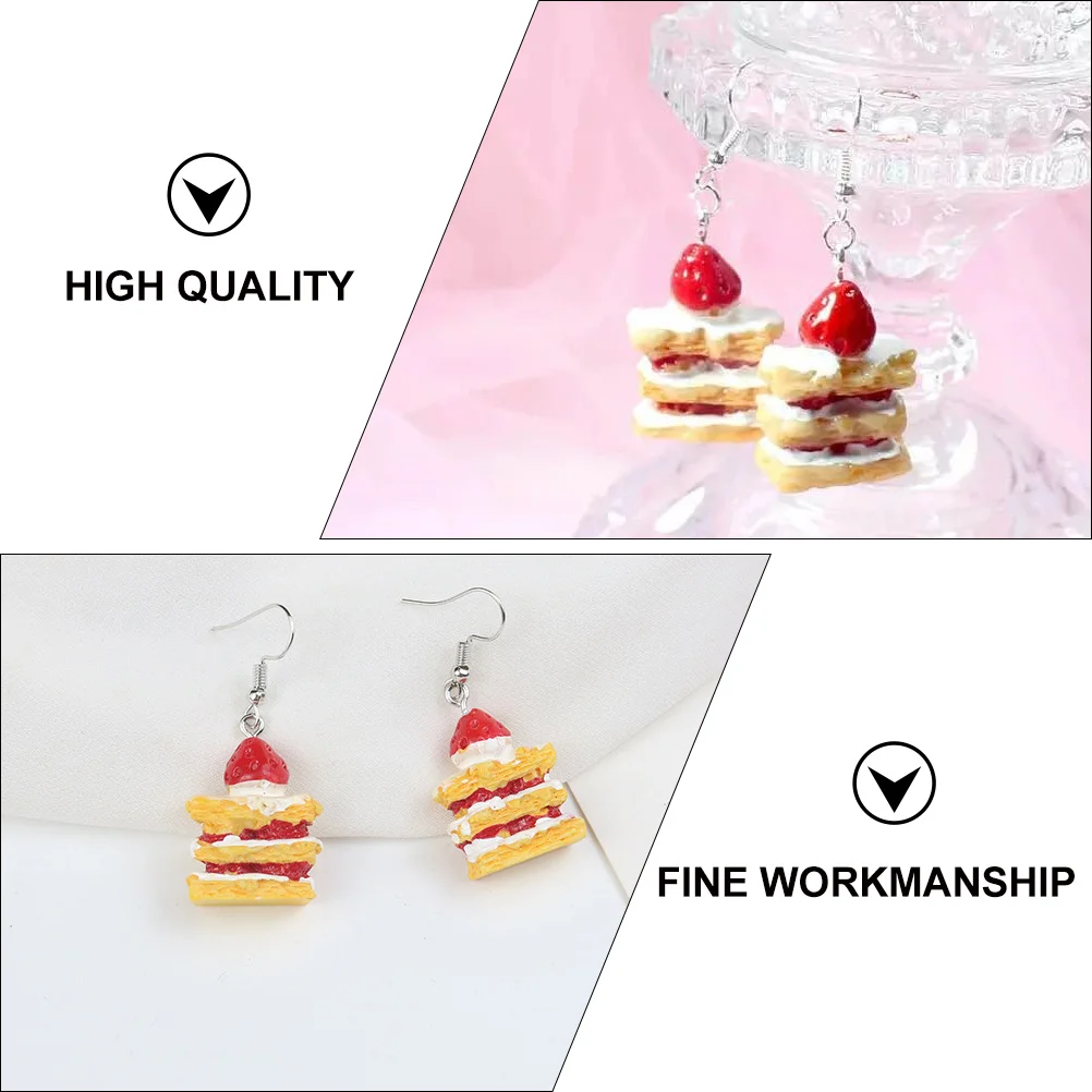 1 زوج محاكاة الفراولة أقراط الحلوى على غرار المتدلي للنساء الإبداعية الأذن مجوهرات مضحك شخصية قطرة العصرية