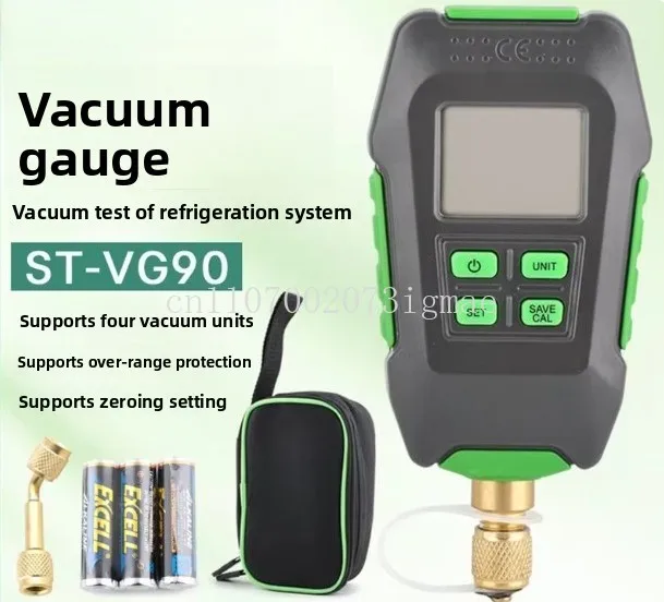 VG90 Intelligent Digital Vacuum Meter Portable Laboratory Refrigeration System Vacuum Check Pressure Vacuum Gauge 0-10000P