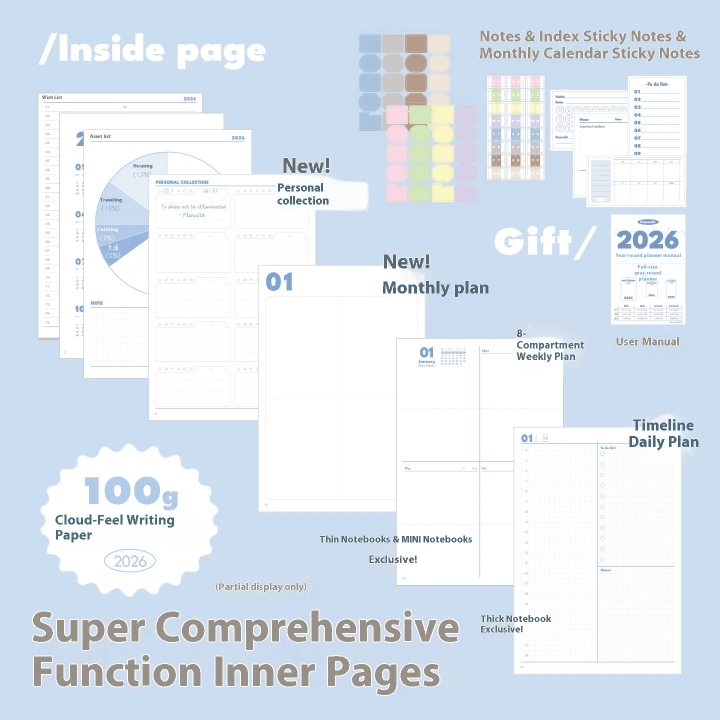 Planwith Agenda 2026 Annual Planner Day Plan Week Notebook Month Plan Kawaii Calendar Memo Schedule Book Efficiency Manual Check