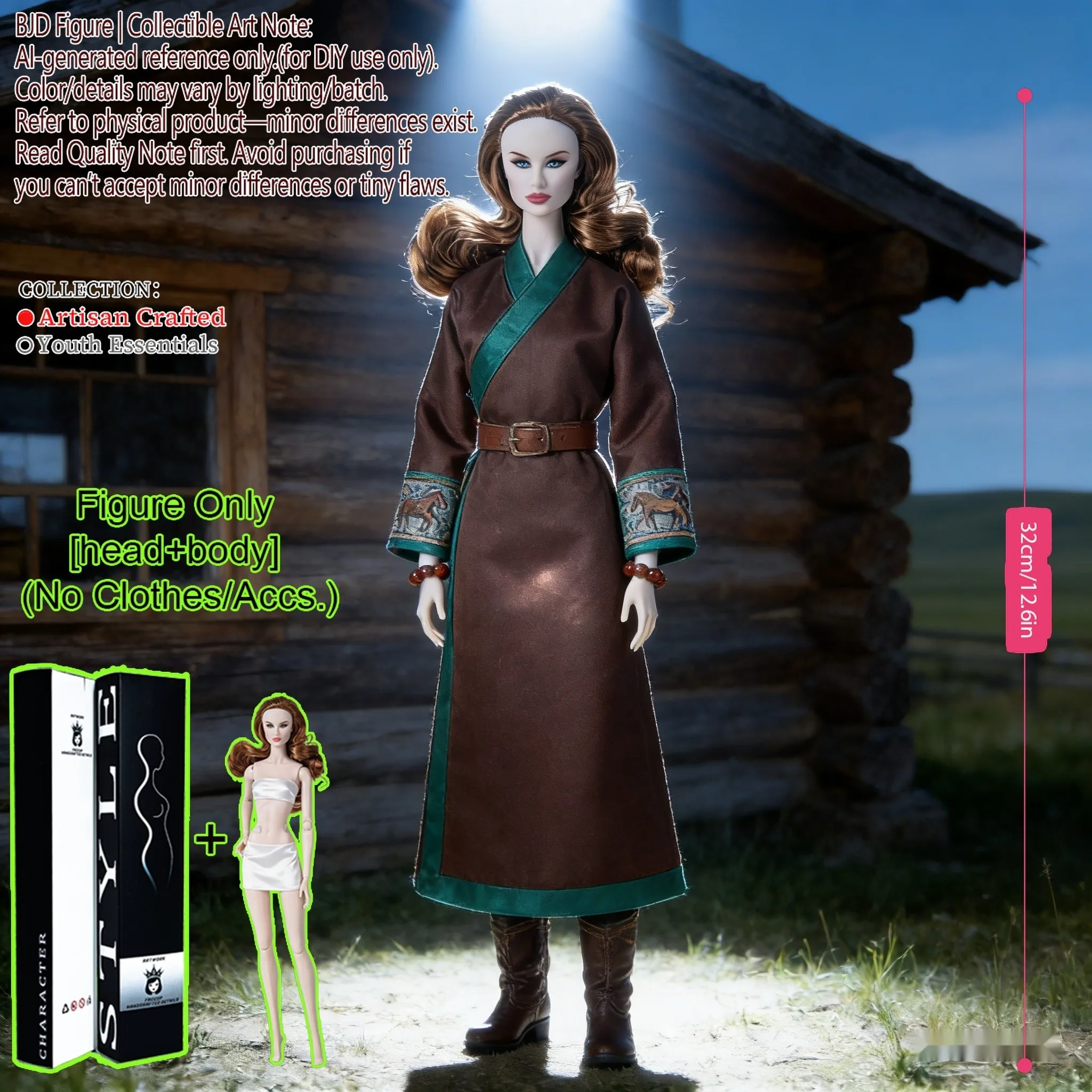 

1/6 Scale Fashion BJD Doll 12 Joint Articulated Body Art Collection Doll For Home Decor