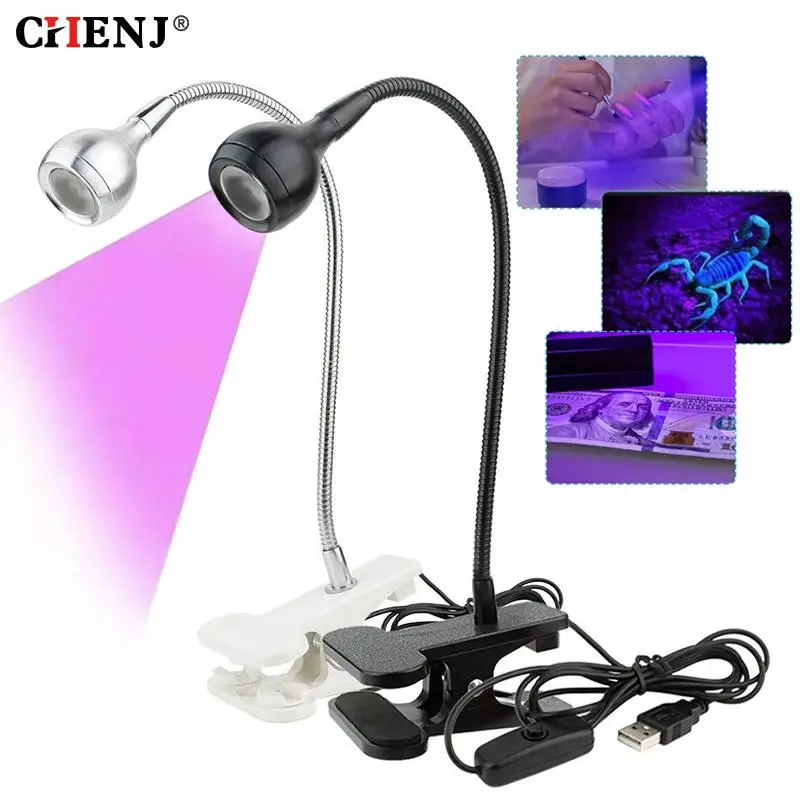 

LED UV Light For Drying Gel Nail Polish Clip-On Flexible Desk Mini USB Nail Lamp Portable Nail Dryer Manicure Salon Tools