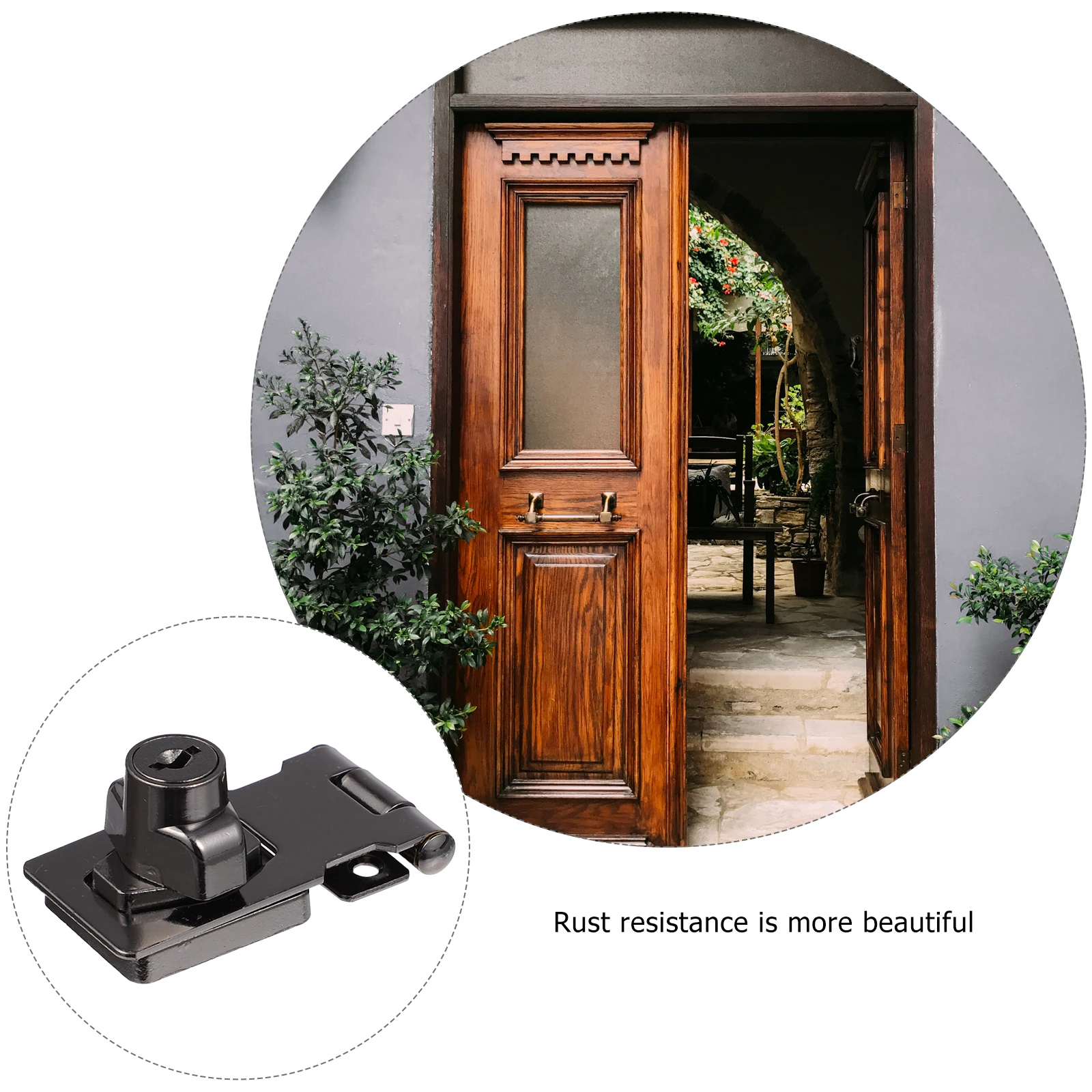 

2pcs Keyed Hasp Locks Zinc Alloy Sturdy Cabinet Door Locks Smooth Surface Easy Install Drawers Tool Boxes Lockers Rotating 90