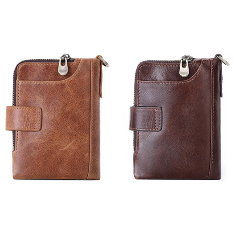 

Coin Pocket Passport Short Purse Cover For Men Card Holder Leather Purse Genuine Leather Blocking Wallet