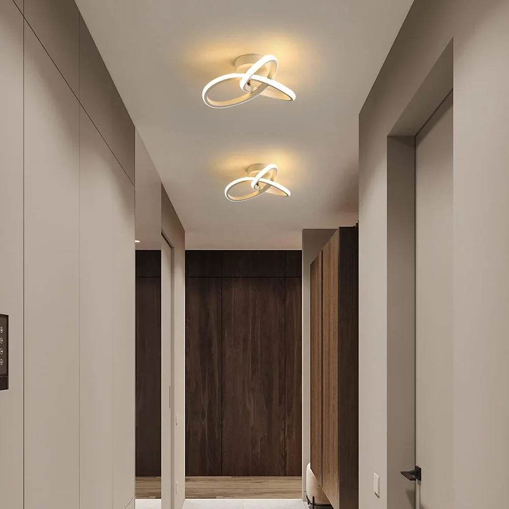 Tira de luces LED de techo para pasillo, lámparas minimalistas modernas para sala de estar, luz ajustable de tres colores para dormitorio, sala de