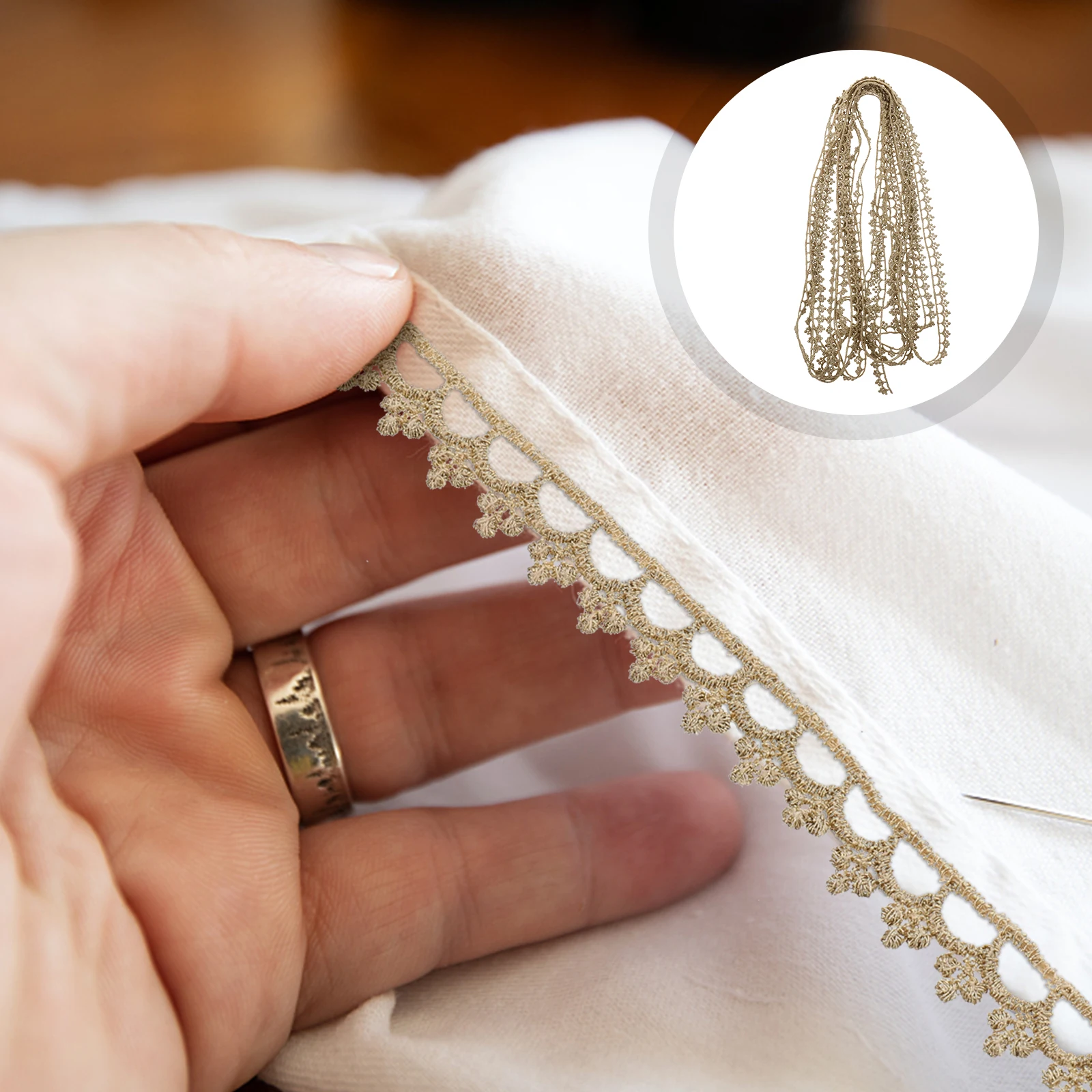 

5 Yards Golden Lace Trim DIY Craft Ribbon Metal Wire Edging Applique Bow Flower Wedding Sewing Embroidery Elastic B