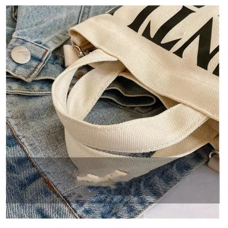 Letter Painted Canvas Small Size Bags 2024  New Casual Crossbody Mobile Phone Bags Outing Tote Bag Birthday Gifts Bags