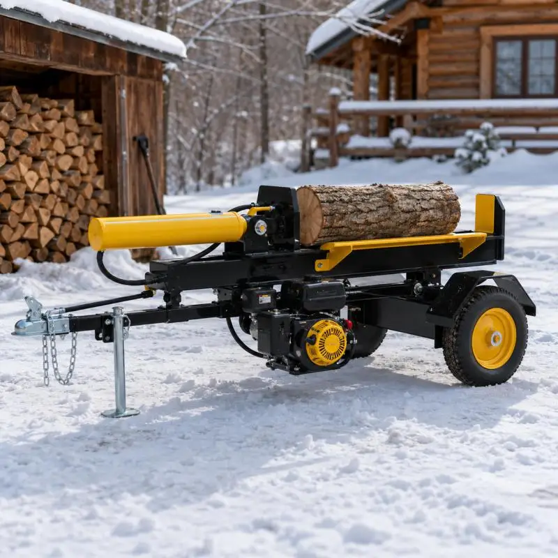 Electric Hydraulic Log Splitter Wood Chopping Machine Portable Firewood Cutter for Backyard Farm Home