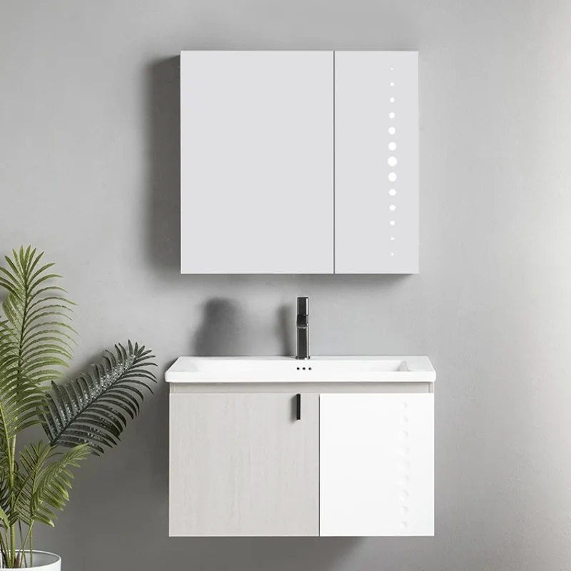 Single sink basin bathroom vanity wall-mounted rectangle