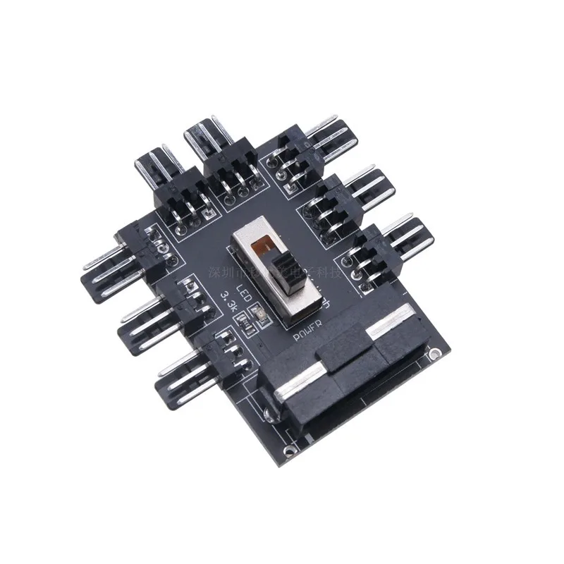 Computer Case Fan HUB Hub 8-way 3-pin Controller 8-way Multi-way PWM Governor Temperature Control IDE Computer Peripheral