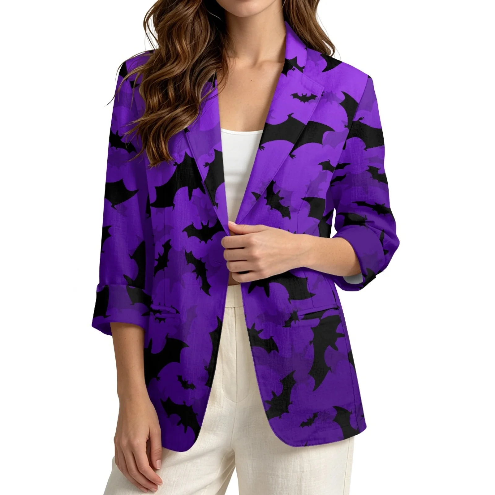 PENSTROLL Bat Casual Open Front Blouse for Women Linen Like Layering Tank Jacket Cardigans
